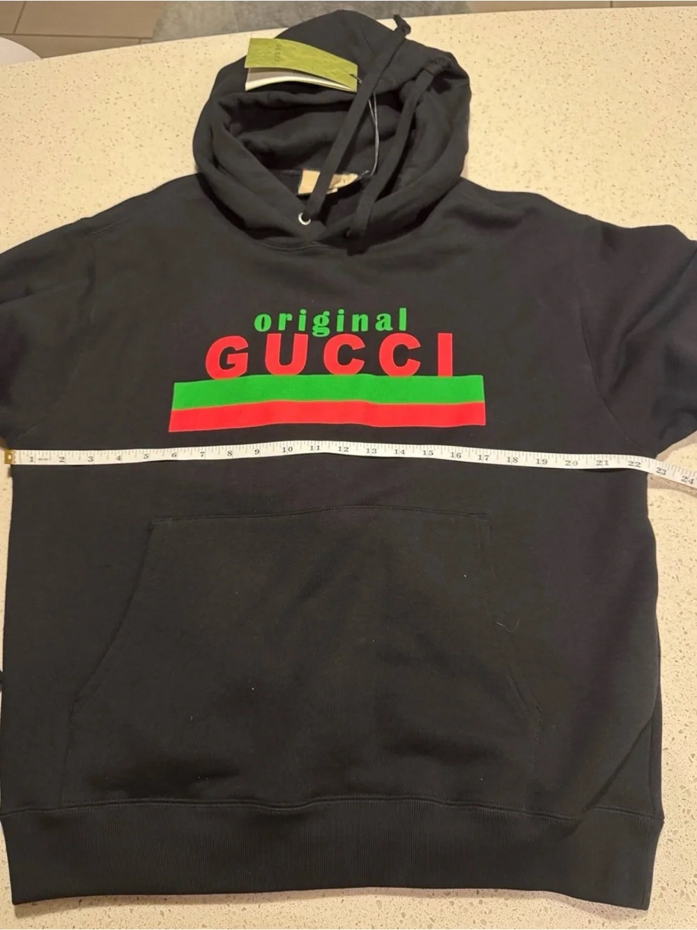 Gucci Original Logo Graphic Hoodie Black Red Green Men’s Size Small NWT $1,250